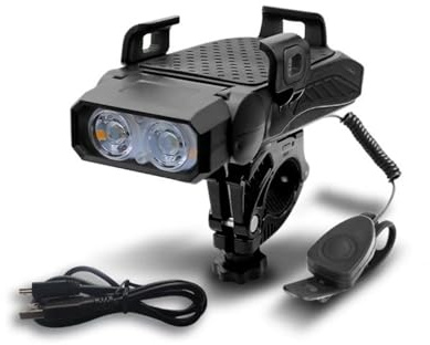 bergxperten pikfein RadGenie Smart 4-in-1: Die Innovative Fahrrad Handyhalterung Wasserdichter Handyhalterung für Fahrrad mit LED - Lichtern, Smartphone - Halterung und 360° Verstellbarkeit