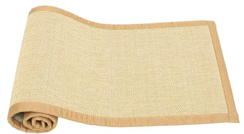 Mikikit Colchoneta Tatami Tradicional Alfombra de Bambú y Lino para Suelo Cojín para Hogar y Exterior Estera Japonesa Ligera y Portátil para Meditación y Descanso