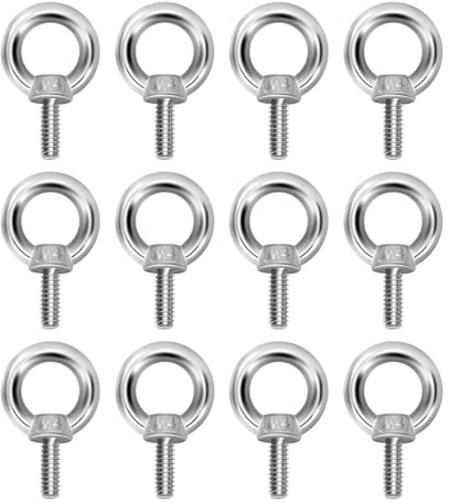 ACOLY 12 Pernos De Ojo M4 De Acero Inoxidable 304 Con Anillo De Elevación Para Fijación Y Suspensión.