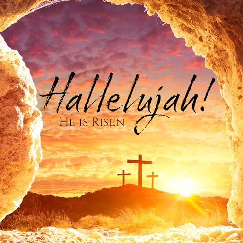 Religious Easter Cards - Hallelujah, pack of 5, with white envelopes and Bible verse inside these Christian Easter cards, by Just Cards Direct