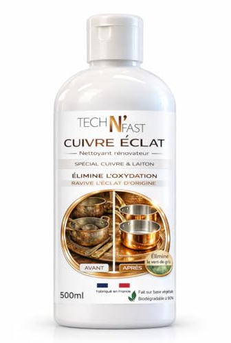Pâte Nettoyante Cuivre & Laiton 500ml – Rénovateur Métaux Anti-Oxydation – Élimine Vert-de-Gris, Brillance Longue Durée – Objets, Ustensiles, Décoration