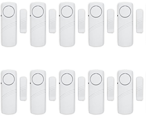 Adapter Universe Türalarm Fensteralarm Alarmanlage 90dB Schalldruck Sirene Einbruchschutz System passend für Indoor Haus Wohnung 10 Stück