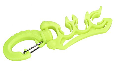 Tauchen Regulator Schlauch 3 Farben Unterwasser Tauchen Kunststoff Doppel BCD Schlauchhalter Mit Clip Haken(Gelb)