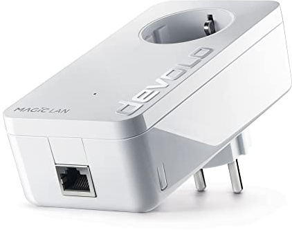 devolo Magic 1 – 1200 LAN Single Adapter: Adaptador de ampliación Powerline para Internet en toda la casa, adecuado para la Home Office (1200 Mbit/s, 1 x conexión Gigabit LAN, G.hn), Color Rojo