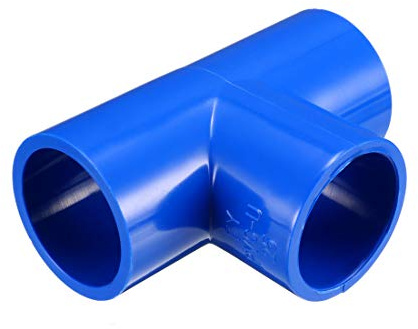 sourcing map 25mm Slip Tee PVC Pipe Fitting T-Shaped Coupling Connector Blue 10 Pcs