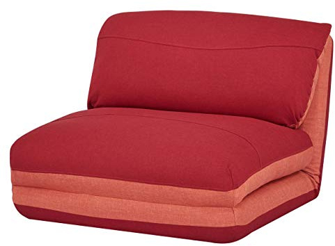 Mendler Schlafsessel HWC-E68 Stoff/Textil - orange/dunkelrot | Schlafsofa, Funktionssessel, Klappsessel, Relaxsessel