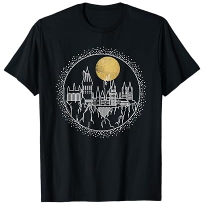 Harry Potter Hogwarts Full Moon Line Art T-Shirt