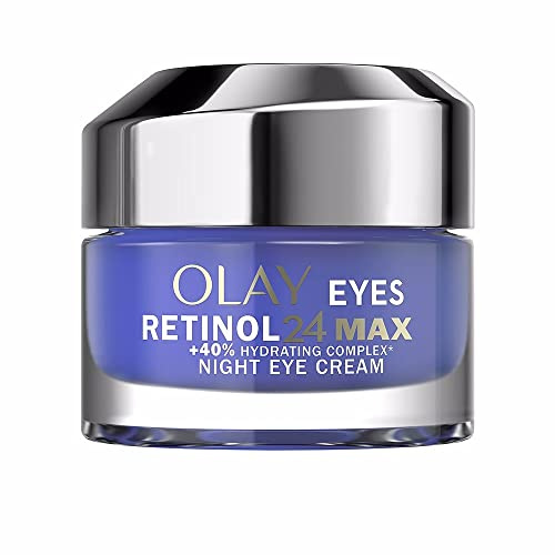 Olay Retinol 24 MAX* Crema Contorno de Ojos de Noche, Cuidado de las Ojeras, +40%* Glicerina. 3 Acciones: Suaviza, Renueva e Hidrata MAX*, 15 ml