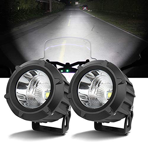 Chelhead Motorrad LED Zusatzscheinwerfer, 3.5 Zoll 2x25W Runde Led Nebelscheinwerfer 6000K, IP67 Wasserdicht Strahler Offroad Flutlicht, Rückfahrscheinwerfer für Auto, Traktor, SUV, UTV, ATV