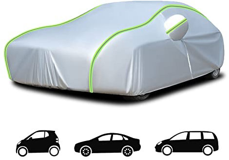 Autoabdeckung, Auto Abdeckplane Sonnenschutz, Wetterfeste Atmungsaktive Sonnenschutz Autoplane, Hagelschutzplane Auto Ganzgarage, PKW Abdeckplane Autogarage, Car Cover Vollgarage,M