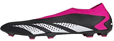adidas Botas de f tbol unisex Precisacy.3 sin cordones Firm G Shoes, Negro/Blanco/Team Shock Pink (sin cord n), 12 US Women/11 US Men
