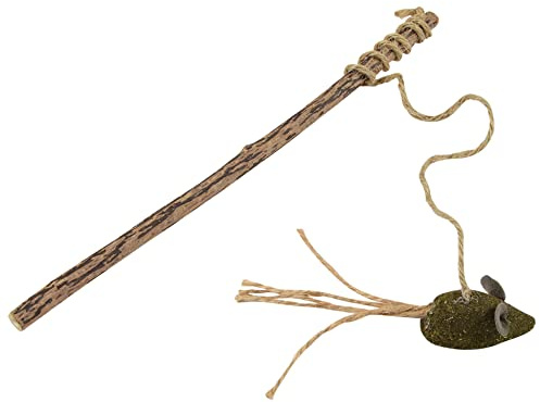 Love Story Canne à pêche en matatabi avec Souris en Herbe à Chat 25cm