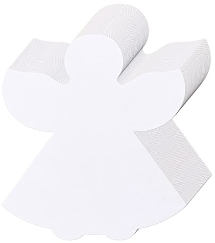 72 Pcs Angel Cutouts - White Paper Angel Shapes for Christmas Winter Celebration Decor, 5.1x6