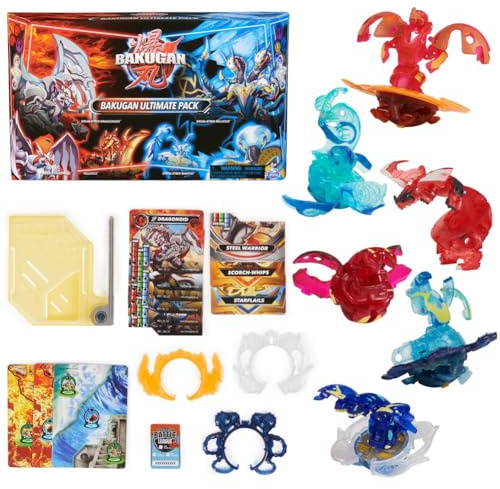 BAKUGAN Ultimate 6-Pack, Special Attack Dragonoid, Nillious, Mantid, Octogan, personalisierbare wirbelnde Actionfiguren, Kinderspielzeug für Jungen und Mädchen