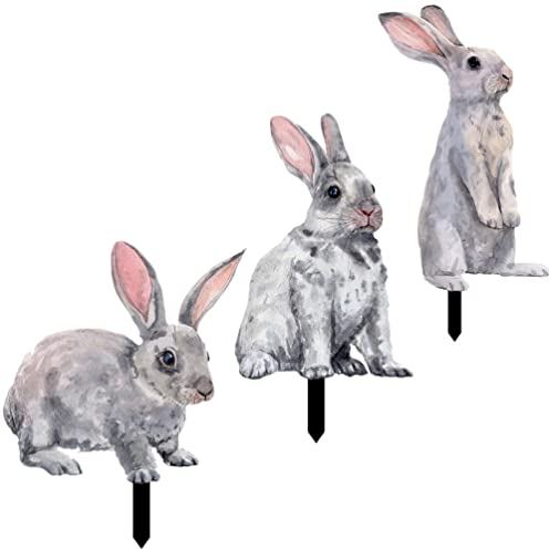 Cabilock Acryl Osterhase Gartenstecker 3 Stück Ostern Hof Zeichenstecker Für Osterdekorationen