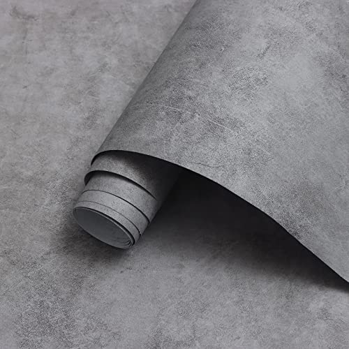 CiCiwind Selbstklebende Tapete Grau Betonoptik Tapete 60×300cm Klebefolie Betonoptik verdicken Vinyl Möbelfolie Selbstklebend Wandverkleidung Wohnzimmer Schlafzimmer Küche Wand Möbel Vinyl Klebefolie
