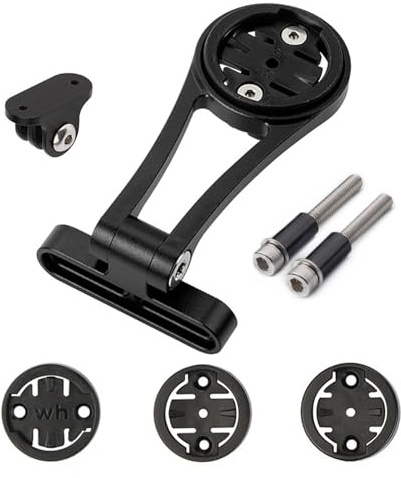 BSSOK Justerbart cykeldatorfäste för landsvägscykel, (aluminiumlegering) Kompatibel med Garmin Edge, Wahoo Elemnt, Bryton, Cateye, GoPro-kamera och -ljus. (Svart)