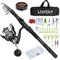 Lixada Canna da pesca telescopica e set mulinello con lenza da pesca, set di esche e accessori e borsa per il trasporto, ideale per viaggi, pesca in acqua salata e acqua dolce