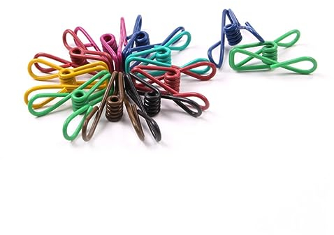 Ciieeo 10stücke Bunte Metallklammern Mit Vinylbeschichtung Multifunktionale Wäscheklammern Für Kleidung Und Haushaltsorganisation rutschfeste Stoffklammern Zufällige Farbwahl
