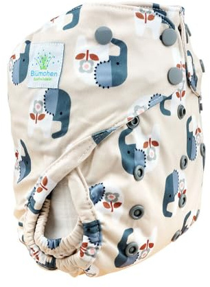 Blümchen One Size Überhose Drucki - 3-16kg Cozy Elephant