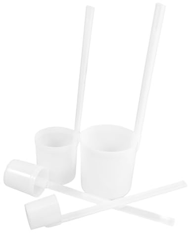 CIYODO Lot de 4 Cuillères à Long Manche en Plastique Blanc pour Vin et Eau, Design Élégant et Minimaliste, Légères et Pratiques pour Fêtes et Rassemblements