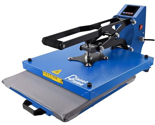 PlanetFlame Presse à chaud 1600W Pour T-Shirts,Machine Impression Textile 38x38cm avec Affichage LED, DIY Presse de Transfert Chauffage Rapide Sublimation Pour Vêtements,Sacs