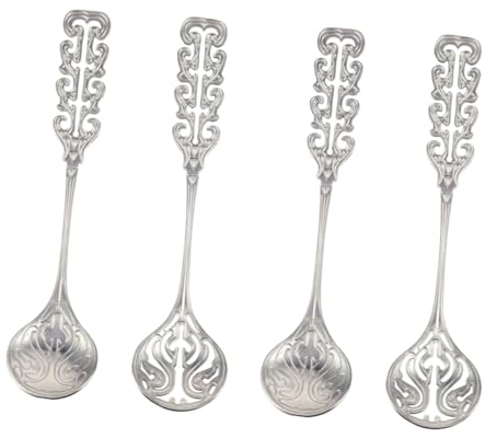 Amosfun 4pcs Stainless Steel Strainer Spoon for Cooking Chefs Spoon Comfortable Grip