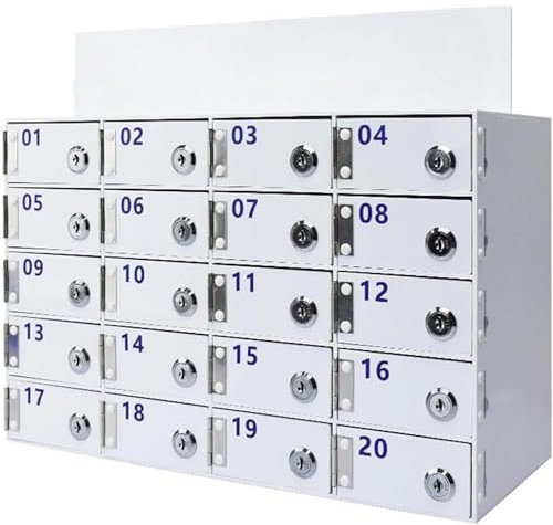 Handy-Spind aus Acryl zur Wandmontage, mit sicheren Türschlössern und Schlüsseln, ideal für Fabrik, Schule, Büro, sichere Aufbewahrung für Handys und kleine Elektronikgeräte