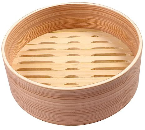 SHOWERORO Bambus Dampfgarer Natürlicher Korb Dampfkorb Für Bao Buns Dim Sum Gemüse Fleisch Leichter Tragbarer Steamer Dämpfkorb Für Schonendes Garen Im Haushalt