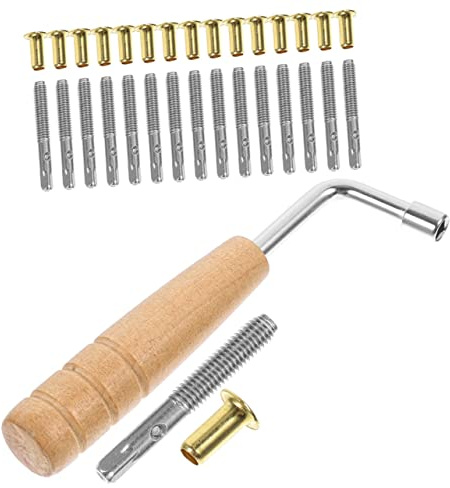 HYTROVE Lyra Harfen Saitenstifte Satz aus Langlebigem Metall Stimmschlüssel und Harfenstifte Zubehör für Leier Musikinstrument Ersatzteile für Professionelle und Anfänger