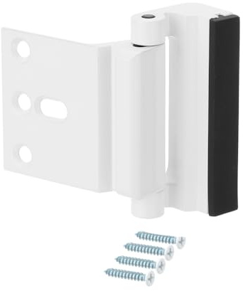 PATIKIL Home Security Door Lock, 3 Stop Door Reinforcement Lock Withstand 800 Lbs High-Security Aluminum Door Latch Stopper with Screws for Home Safety Privacy, White