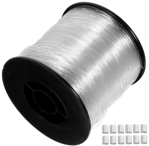 EXCEART Filo Nylon Trasparente Per Pesca Filo Invisibile Da Pesca Con Manicotti Ad Anello Per Appendere Decorazioni e