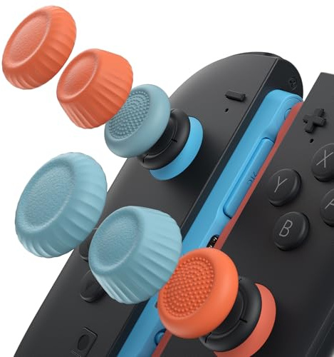 JSAUX Grips para Nintendo Switch 2 Joystick, Tapas para Palancas, Diseño Ergonómico, Agarre Mejorado, Cómodos y Duraderos, Cubiertas para JoyCon - Negro, 3 Pares (6 Piezas)