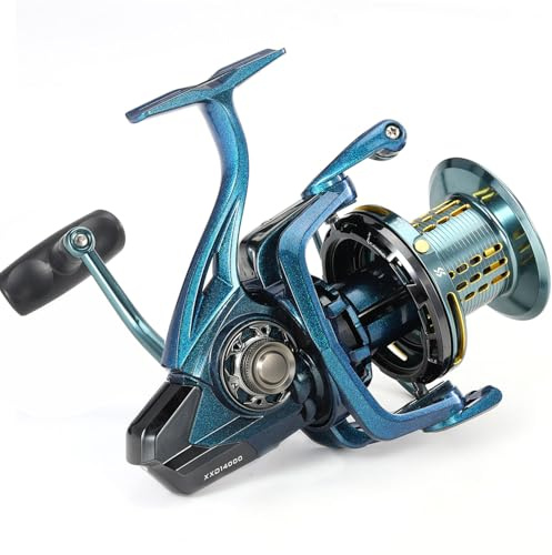 Yun Nong Spinnrollen - 10000/12000/14000 Serie 18+1 Edelstahl-Kugellager 14,5 kg Widerstand 4,8:1 Übersetzung CNC Aluminium Spule Ultra Glatt & Leistungsstark für Salzwasser Süßwasser & Brandung