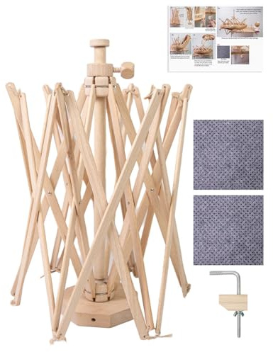 Manolyee Avvolgitore per Filati A Forma di Ombrello, Porta Gomitoli per Uncinetto, Strumento in Legno per Appassionati di Maglia e Uncinetto