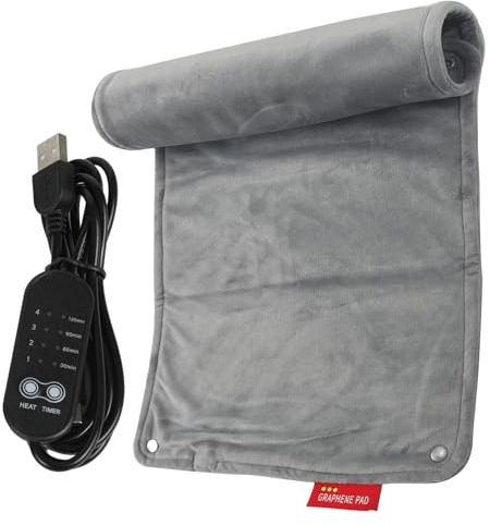 Mihauuke Tragbare Heizdecke - USB-Aufladbares Heizgerät,Heizkissen mit USB-Aufladung - Für Rücken Beine Arme Knie Stuhl Sofa Arbeitsplatz Und Haustierbett