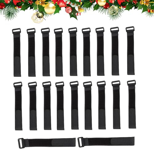 Xmccvt Garlands Attachment Straps for Railings, 20 Pieces, Adjustable Christmas Wreath Holder, Christmas Garlands Decoration Hanger, for Stairs, Railings, Fences, Fireplaces, Home, Office, School