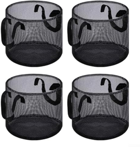 Lot de 4 paniers de plantation en maille avec poignées pour plantes aquatiques, y compris les nénuphars, les lotus et les herbes de bassin, pots en maille plastique robuste pour bassin d'eau, jardin