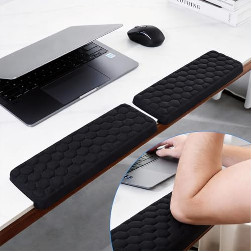 DBAILY Handballenauflage Tastatur, 2-teiliges L-förmige Schreibtisch EdgeRest, Plam & Handgelenk & Unterarm & Ellbogen Komfort Unterstützung für Tisch oder Schreibtisch Kante, Anti Rutsch, für Büro