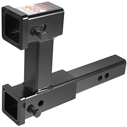 Towever 84131 Anhänger 2 Zoll Dual Anhängerkupplung Empfänger Adapter Verlängerung für Abschleppen und Riser für Fahrradträger, extra langes Abschleppzubehör