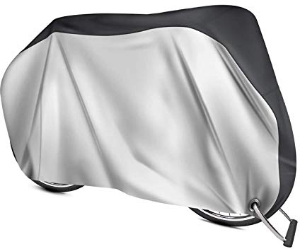 Ergocar Telo Copribici Impermeabile Copri Bicicletta da Esterno 210D Antipolvere Vento Pioggia Protezione UV per Mountain Bike Bici da Strada Motocicli，Argento XL (78.7 x 27.6 x 43.3)