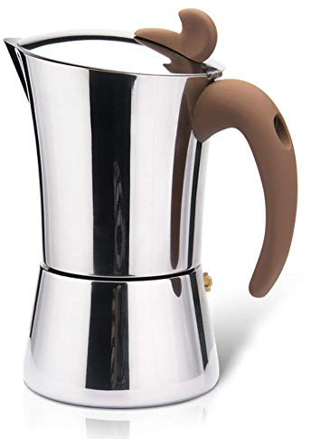 Pot à Moka Machine à Expresso pour Cuisinière, Cafetière Italienne, Machine à Café Classique en Acier Inoxydable 430, Cafetière sur Cuisinière Cafetière Espresso pour Plaque à Induction (360ML)