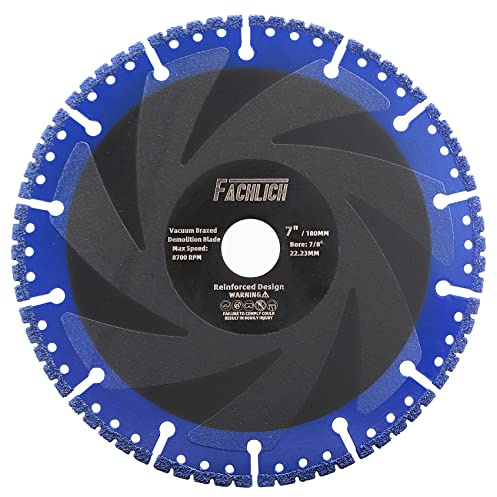 FACHLICH Diamant-Trennscheibe 180mm Allzweck Sägeblatt für Stahlbeton Metall Alu Bewehrung Eisen PVC Alle harten Materialien