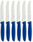 Set di 6 coltelli per frutta e pomodoro (punta arrotondata, blu)