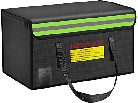 11.02x5.9x7.1 Lipo Safe Bag Fireproof Bag for Lipo Battery Pack Storage Charging Transport,Home Office Travel Fireproof Safe Storage for Cash Valuables Jewelry Passport Power bank Lipo Battery