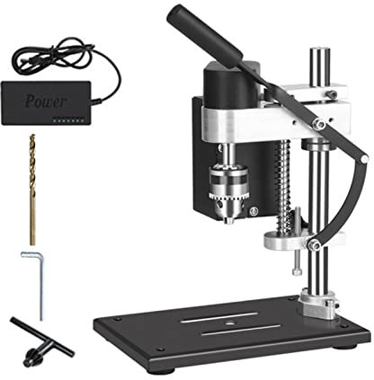 Irfora Mini taladro de mesa con velocidad variable, taladro de mesa eléctrico portátil, banco de taladro preciso para reparaciones, perforación de bricolaje, madera, plástico, metal