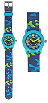 bb Klostermann Kinderuhr Camouflage blau 21541 - Armbanduhr Motivuhr Quarz-Uhrwerk -