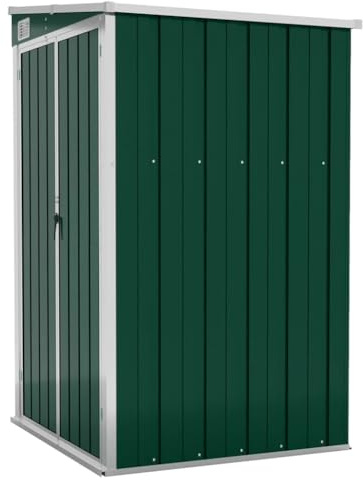 vidaXL Wand Geräteschuppen Gartenhaus Gerätehaus Gartenschrank Gartenschuppen Fahrradhaus Schuppen Grün 118x100x178cm Verzinkter Stahl