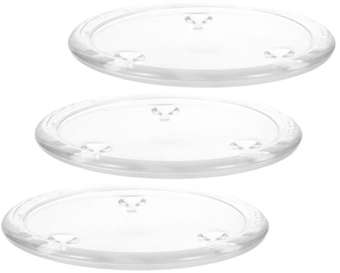 HOMSFOU 3Pcs Verre Bougie Plateau Clair Pilier Bougeoir Rond Verre ie ie Coaster Moderne ie Centre De Table pour Mariage Table Decal 12. 8Cm