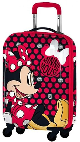 Minnie Koffer Handgepäck Trolley Mädchen 4 Rollen | Koffer für Kinder für Reisen | Trolley Hartschale für Kinder | Minnie Gadget, rot, 55cm x 40cm x 20cm